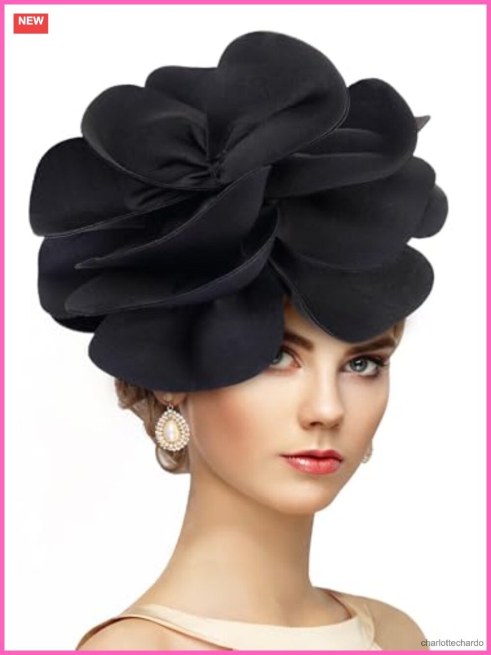 Large Flower Fascinator Headband Polyester Cocktail Wedding Tea Party